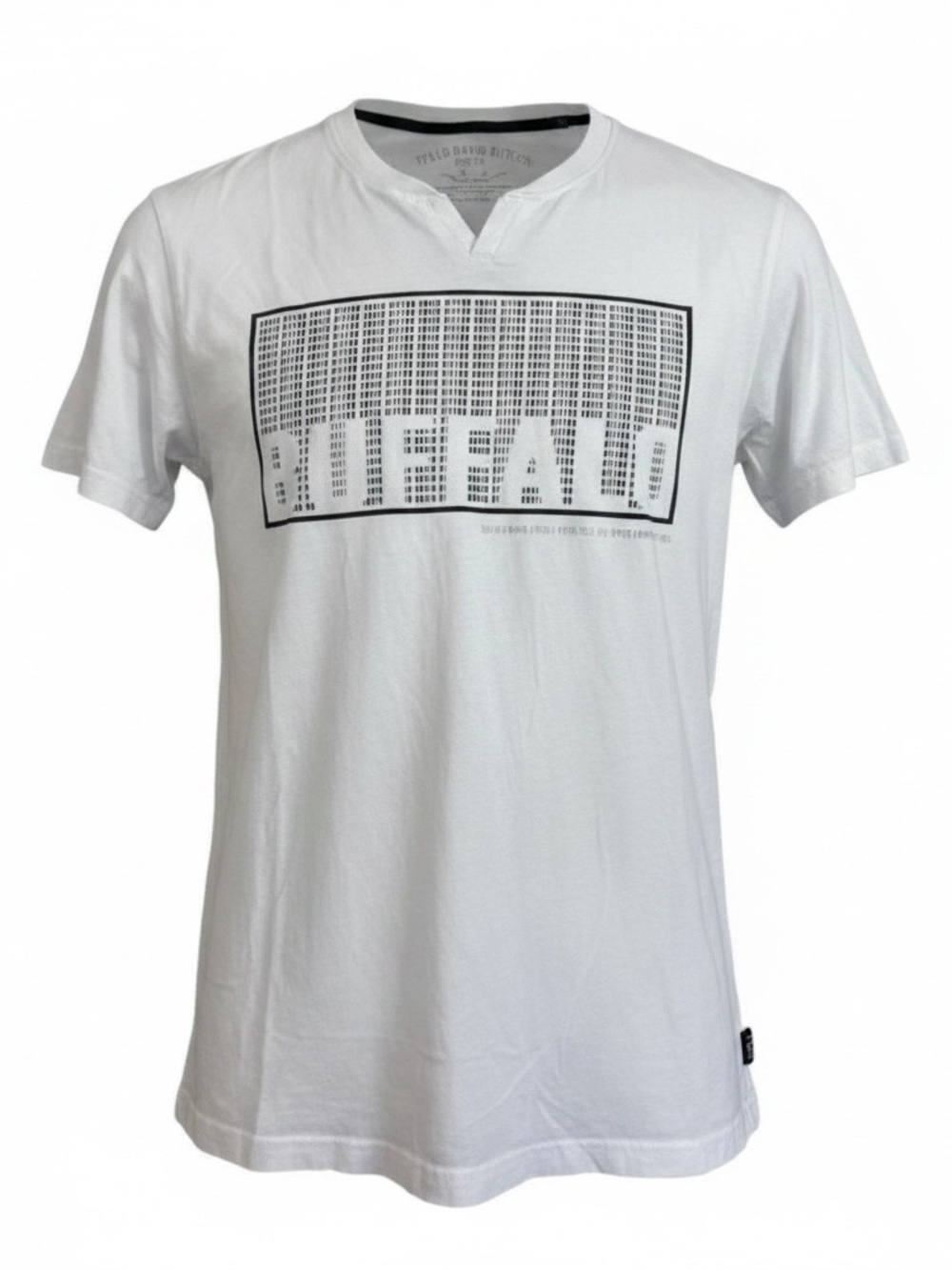 Buffalo By David Bitton Sz M White Spit V-Neck T-Shirt | EUC
